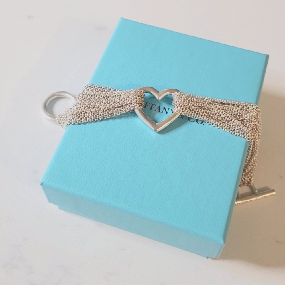 Tiffany & Co Heart Multi Strand Toggle Bracelet 7.5". - Picture 5 of 7